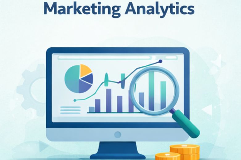 Marketing analytics dashboard with data and performance tracking