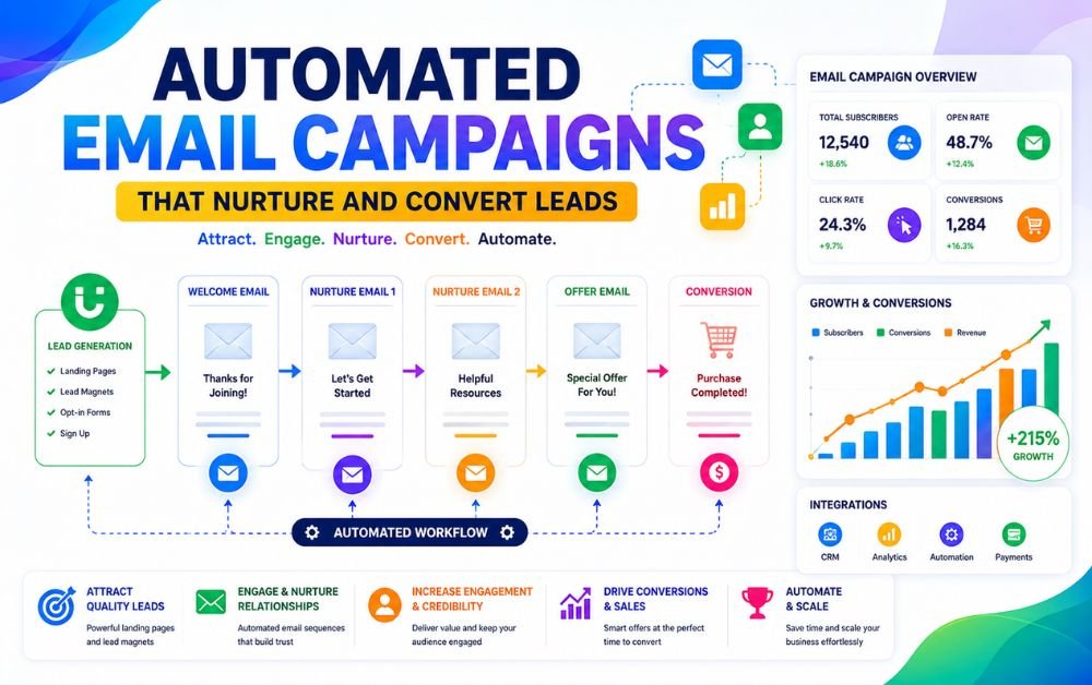 automate email campaigns to nurture leads and increase conversions with email sequences and analytics