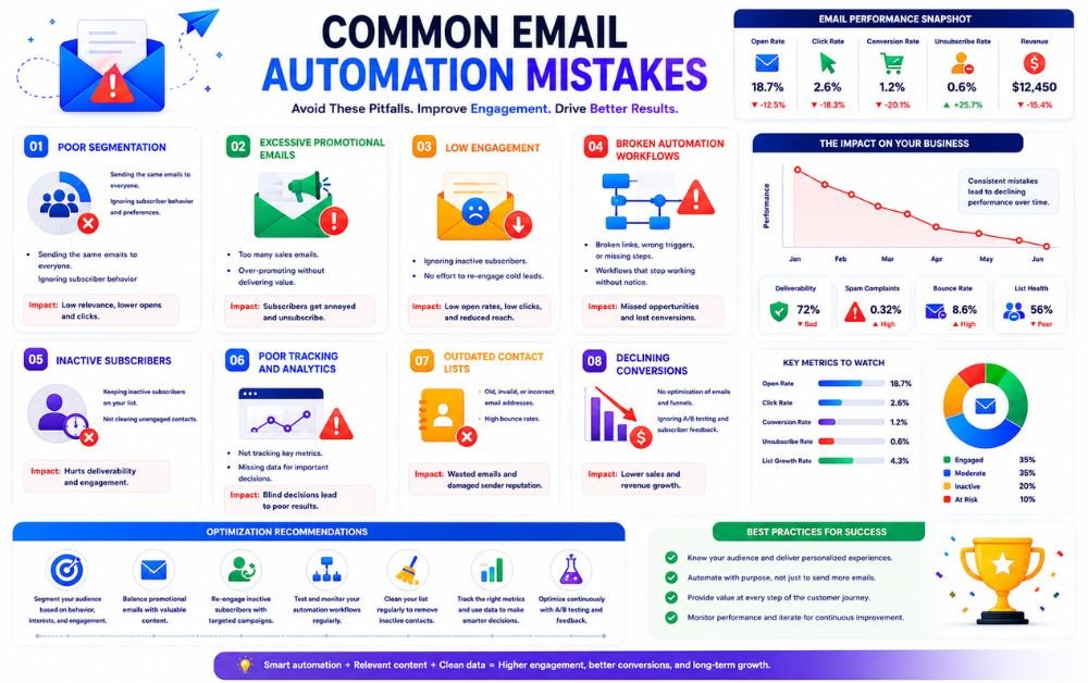 automated email campaigns while avoiding common email automation mistakes that reduce engagement and conversions
